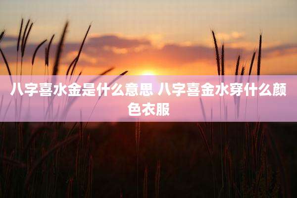 八字喜水金是什么意思 八字喜金水穿什么颜色衣服