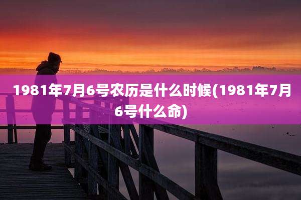 1981年7月6号农历是什么时候(1981年7月6号什么命)