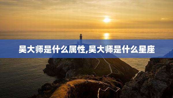 吴大师是什么属性,吴大师是什么星座