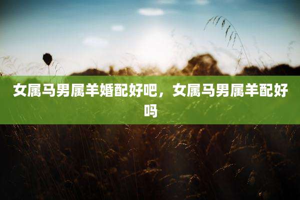 女属马男属羊婚配好吧，女属马男属羊配好吗