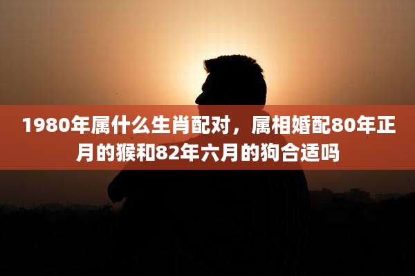 1980年属什么生肖配对，属相婚配80年正月的猴和82年六月的狗合适吗