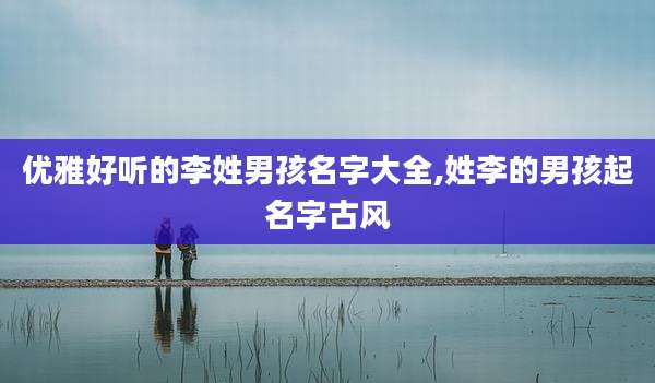 优雅好听的李姓男孩名字大全,姓李的男孩起名字古风