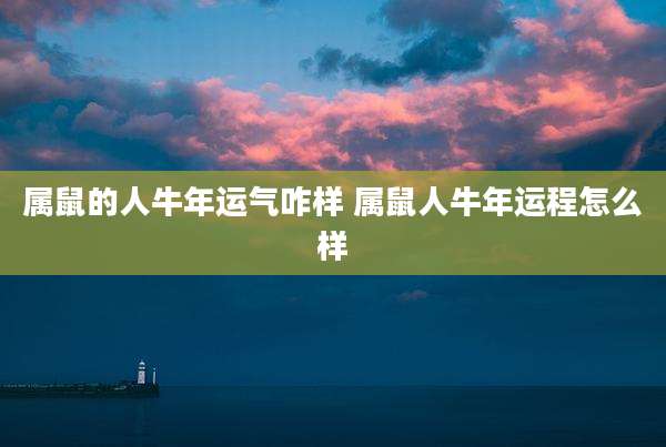 属鼠的人牛年运气咋样 属鼠人牛年运程怎么样