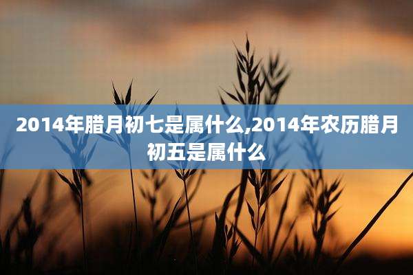2014年腊月初七是属什么,2014年农历腊月初五是属什么