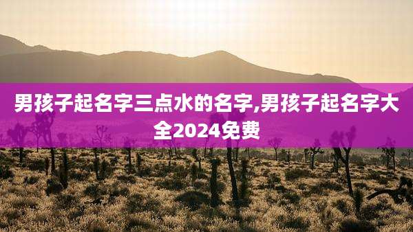 男孩子起名字三点水的名字,男孩子起名字大全2024免费