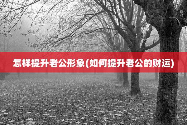 怎样提升老公形象(如何提升老公的财运)