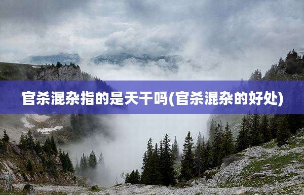 官杀混杂指的是天干吗(官杀混杂的好处)