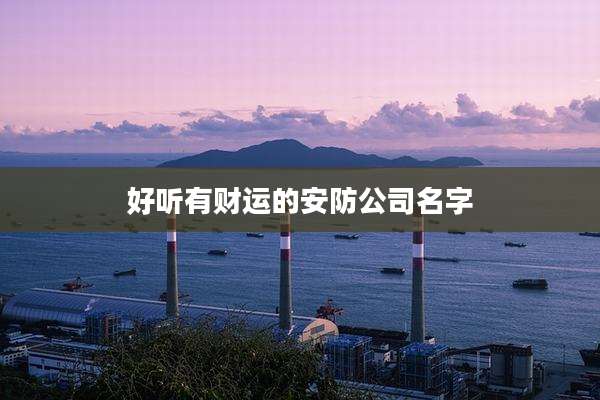 好听有财运的安防公司名字