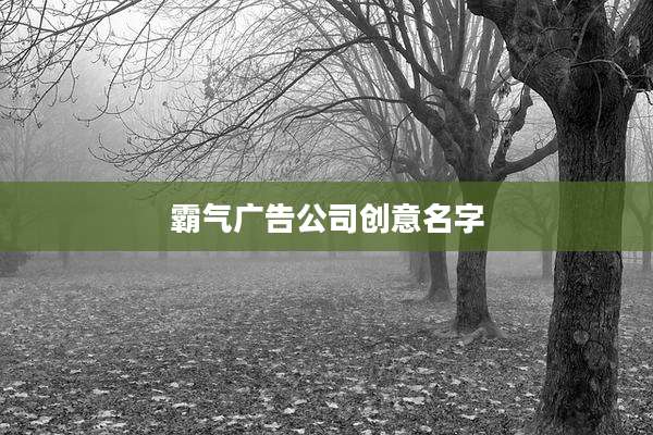 霸气广告公司创意名字