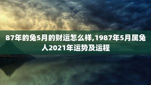 87年的兔5月的财运怎么样,1987年5月属兔人2021年运势及运程