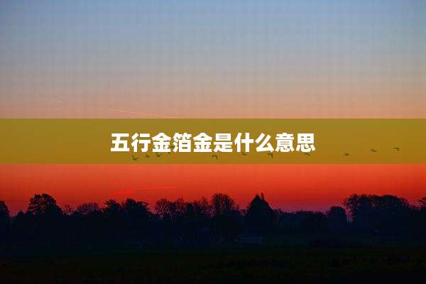 五行金箔金是什么意思