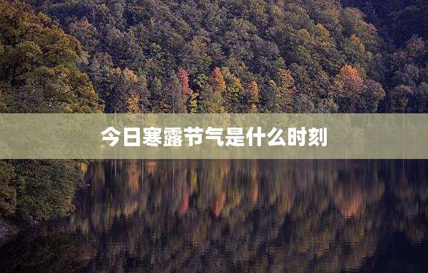 今日寒露节气是什么时刻