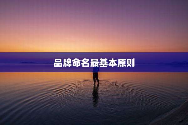品牌命名最基本原则