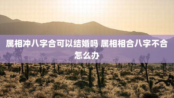 属相冲八字合可以结婚吗 属相相合八字不合怎么办