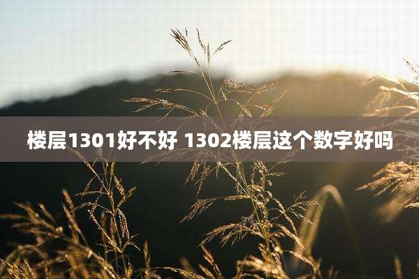 楼层1301好不好 1302楼层这个数字好吗