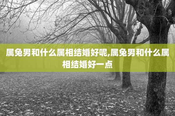 属兔男和什么属相结婚好呢,属兔男和什么属相结婚好一点