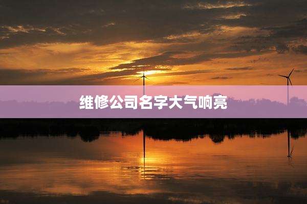 维修公司名字大气响亮
