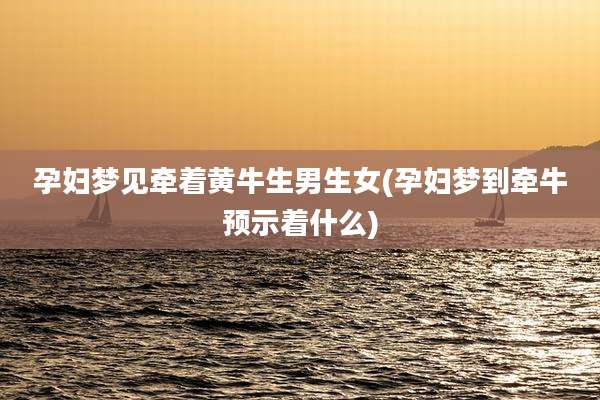 孕妇梦见牵着黄牛生男生女(孕妇梦到牵牛预示着什么)