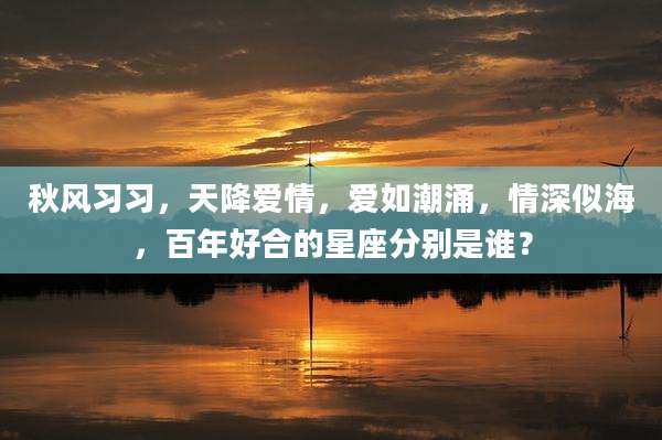 秋风习习,天降爱情,爱如潮涌,情深似海,百年好合的星座分别是谁?