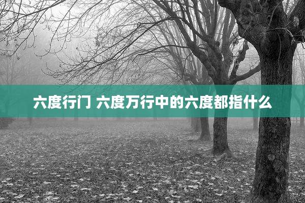 六度行门 六度万行中的六度都指什么