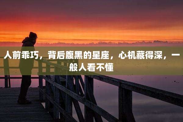 人前乖巧，背后腹黑的星座，心机藏得深，一般人看不懂