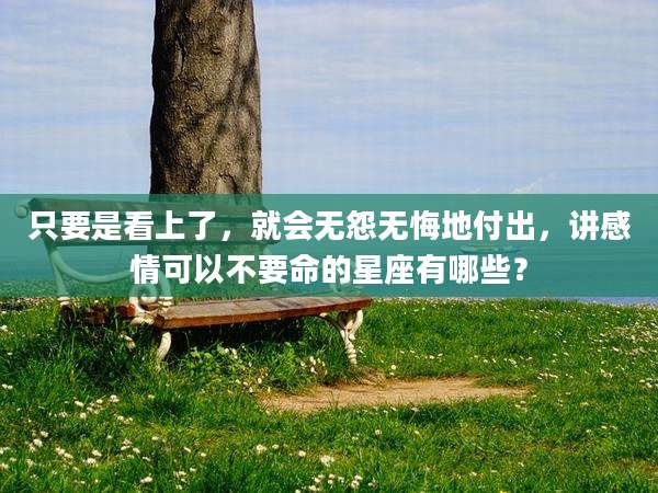 只要是看上了,就会无怨无悔地付出,讲感情可以不要命的星座有哪些?