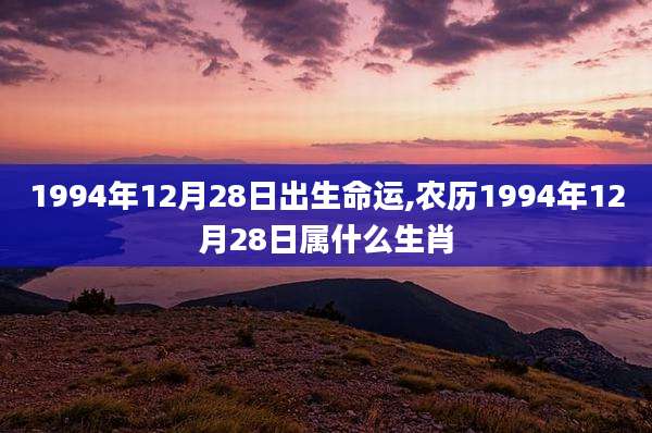 1994年12月28日出生命运,农历1994年12月28日属什么生肖