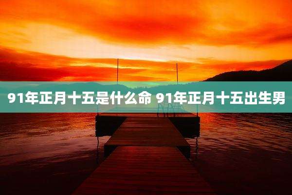 91年正月十五是什么命 91年正月十五出生男