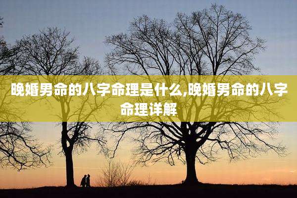 晚婚男命的八字命理是什么,晚婚男命的八字命理详解