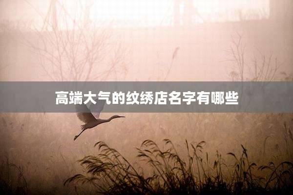 高端大气的纹绣店名字有哪些