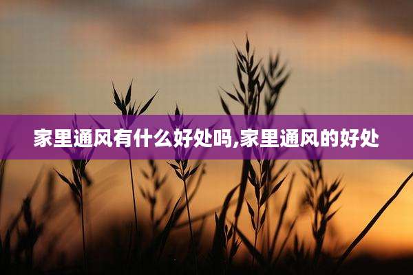 家里通风有什么好处吗,家里通风的好处