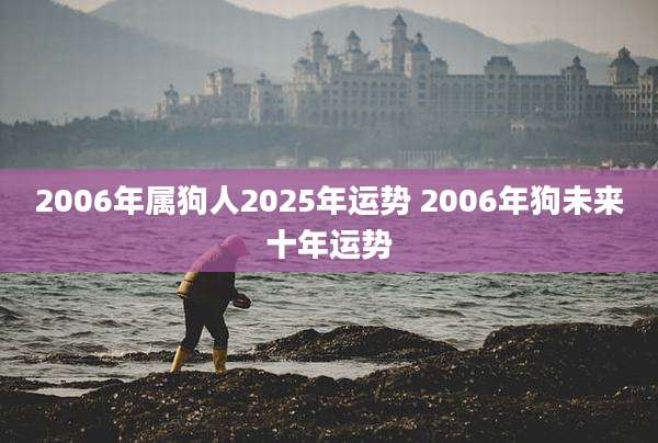 2006年属狗人2025年运势 2006年狗未来十年运势