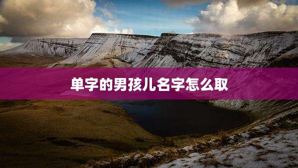 单字的男孩儿名字怎么取