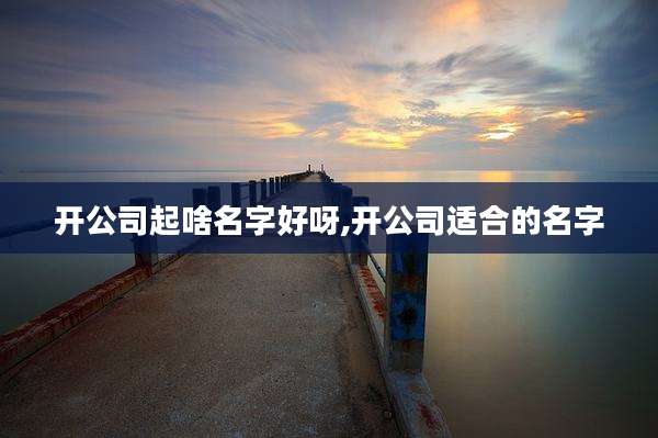开公司起啥名字好呀,开公司适合的名字