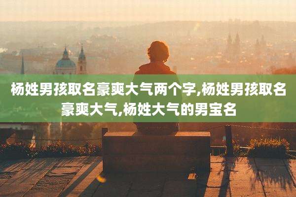 杨姓男孩取名豪爽大气两个字,杨姓男孩取名豪爽大气,杨姓大气的男宝名