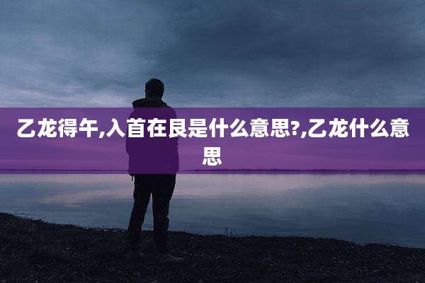 乙龙得午,入首在艮是什么意思?,乙龙什么意思