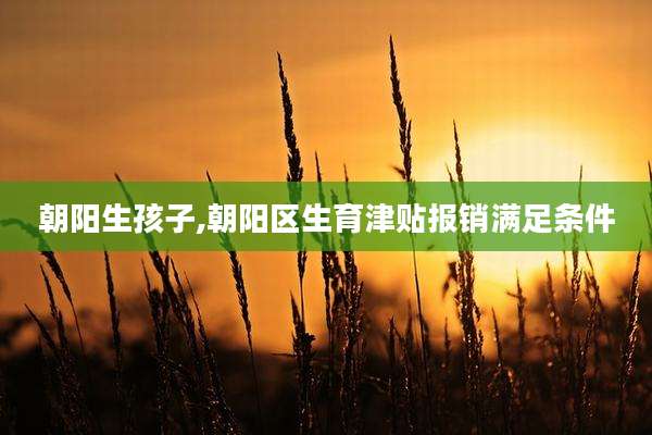 朝阳生孩子,朝阳区生育津贴报销满足条件