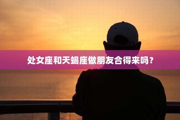 处女座和天蝎座做朋友合得来吗？