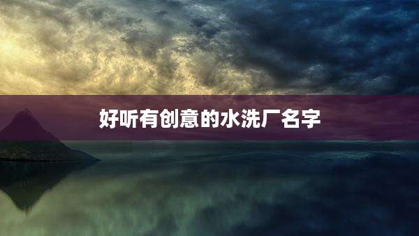 好听有创意的水洗厂名字