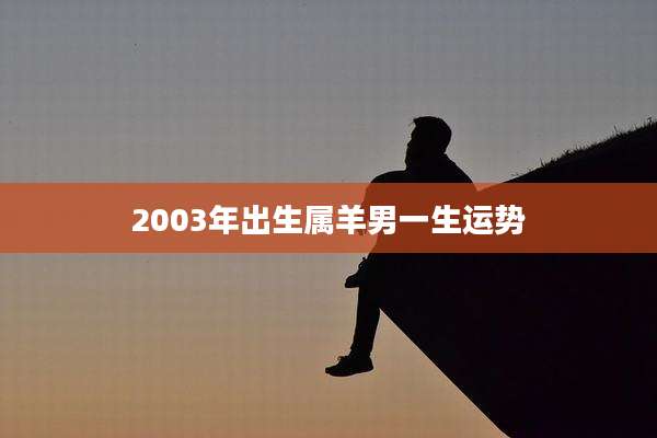 2003年出生属羊男一生运势