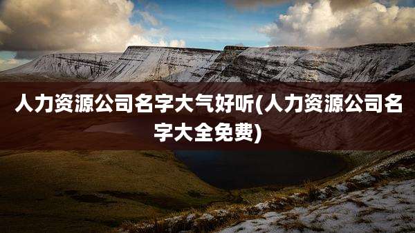 人力资源公司名字大气好听(人力资源公司名字大全免费)