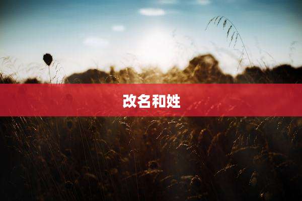 改名和姓