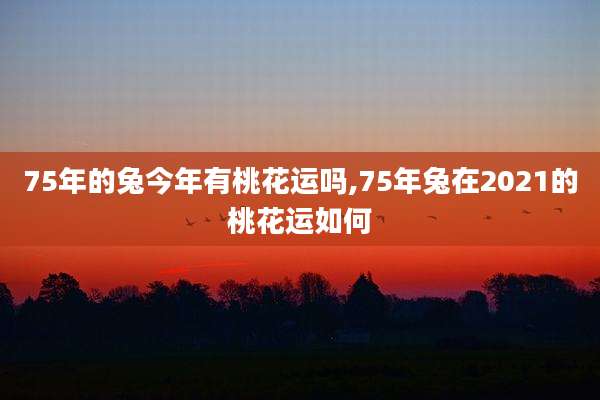 75年的兔今年有桃花运吗,75年兔在2021的桃花运如何