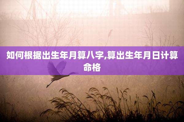 如何根据出生年月算八字,算出生年月日计算命格