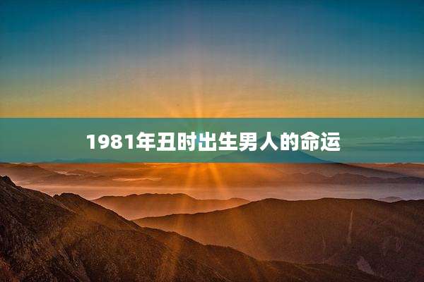 1981年丑时出生男人的命运