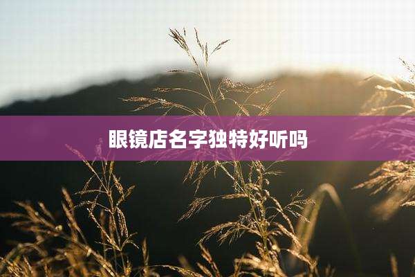 眼镜店名字独特好听吗