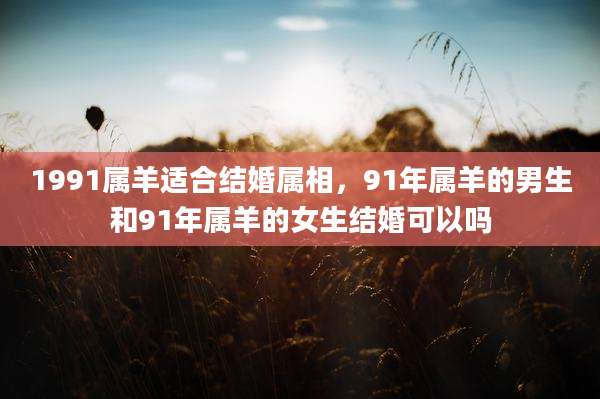 1991属羊适合结婚属相，91年属羊的男生和91年属羊的女生结婚可以吗