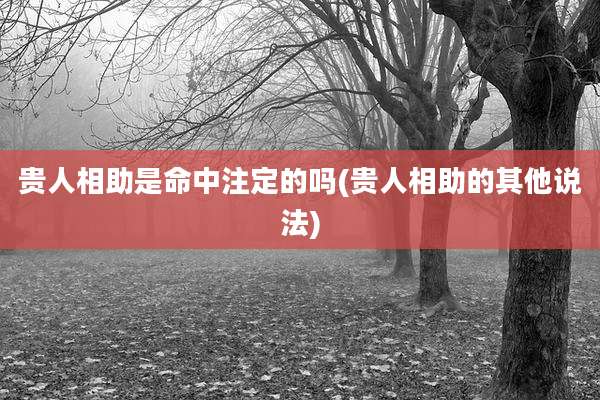 贵人相助是命中注定的吗(贵人相助的其他说法)