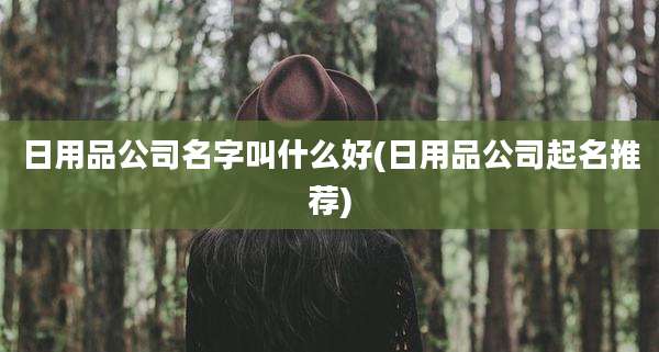 日用品公司名字叫什么好(日用品公司起名推荐)
