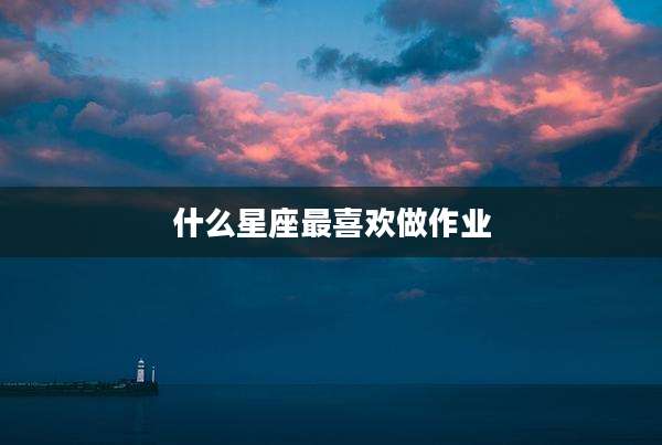 什么星座最喜欢做作业